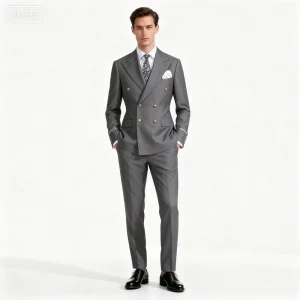 Khaki Men's Smart Casual Suits Fashion Formal Business Wedding Groom Tuxedos Peak Lapel Double Breasted Jacket And Pants