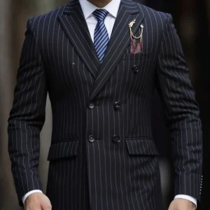 Men's Double-Breasted Suit, Classic Formal Business Wear