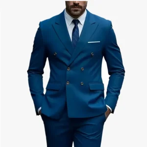 2025 Fashion New Men Double Breasted Boutique Solid Color Business Slim Fit Groom'S Office Wedding Best for Man Work Dress Suit
